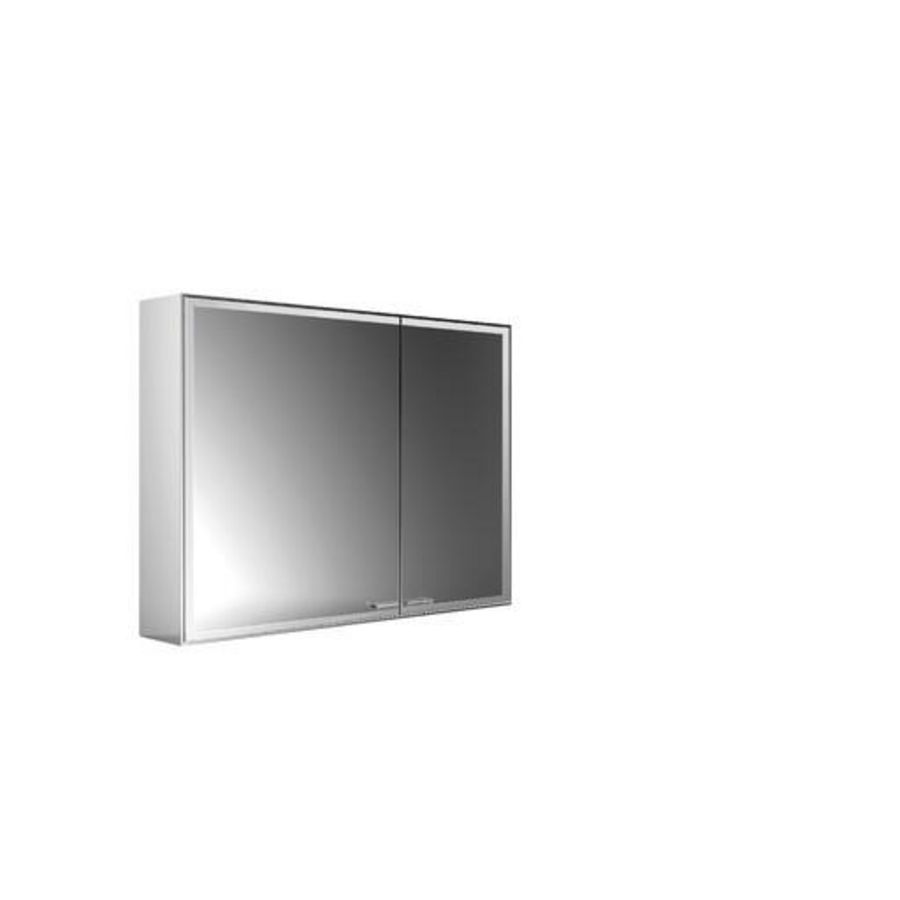 Led-spiegelkast Prestige2 opbouw 2 deuren (brede deur links) zonder Emco light system 887mm