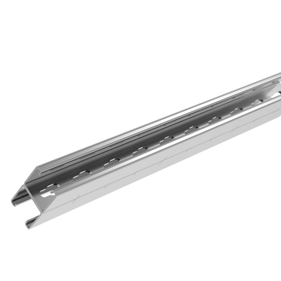 Lengte a 3m. Rail strut D 41x82x2,0 316L