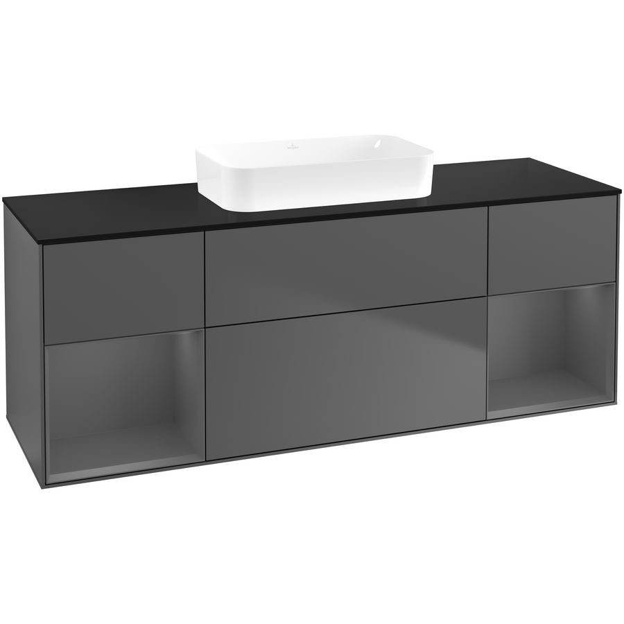 Wastafelonderkast Finion 1600x603x501mm Antr. Matt Lacquer F742GKGK