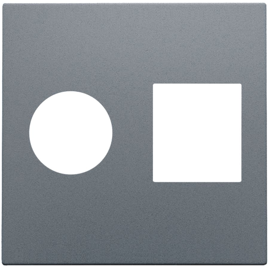 Afwerkingsset enkelvoudige coax/netwerkaans. RJ45 blue grey