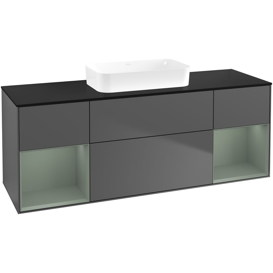 Wastafelonderkast Finion 1600x603x501mm Antr. Matt Lacquer F742GMGK