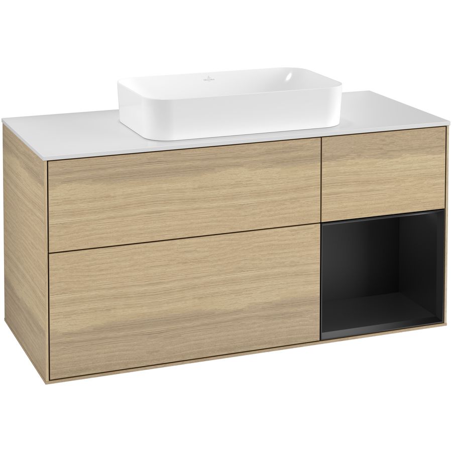Wastafelonderkast Finion 1200x603x501mm Oak Veneer F301PDPC