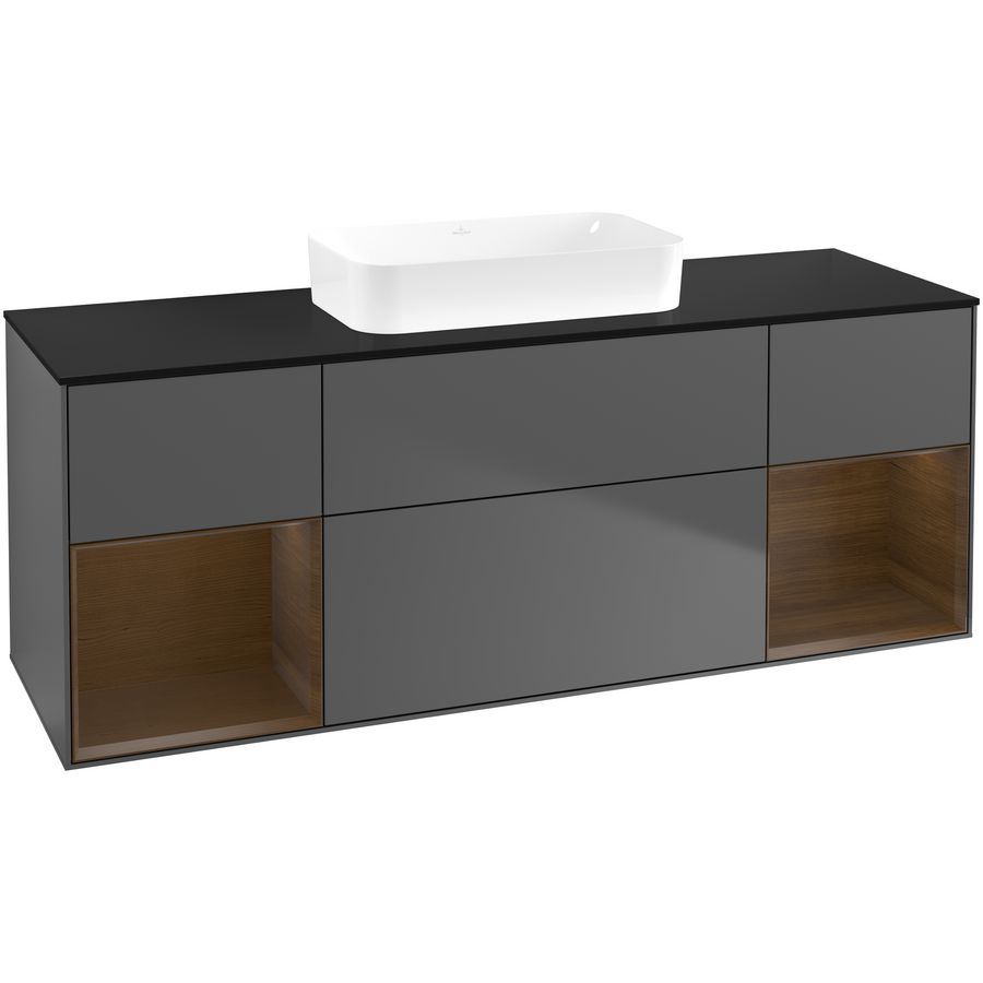 Wastafelonderkast Finion 1600x603x501mm Antr. Matt Lacquer F742GNGK
