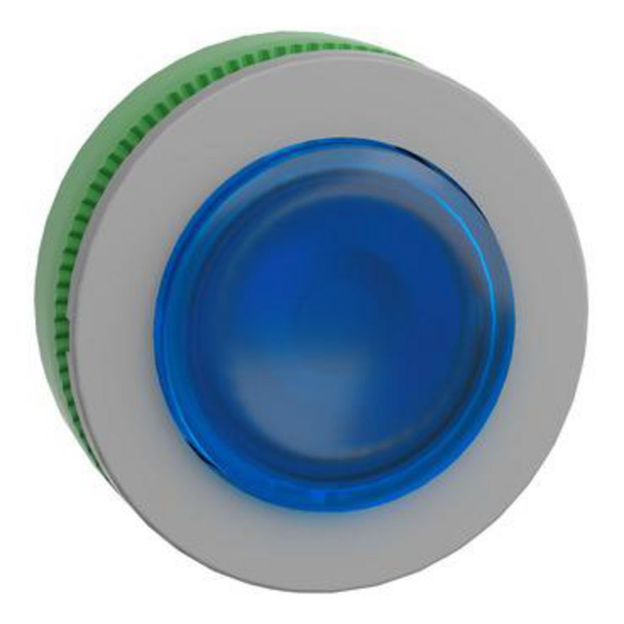 Flush mounted blue projecting ill. pb head integr. push push