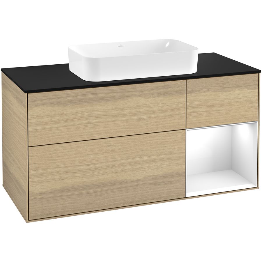 Wastafelonderkast Finion 1200x603x501mm Oak Veneer F302GFPC