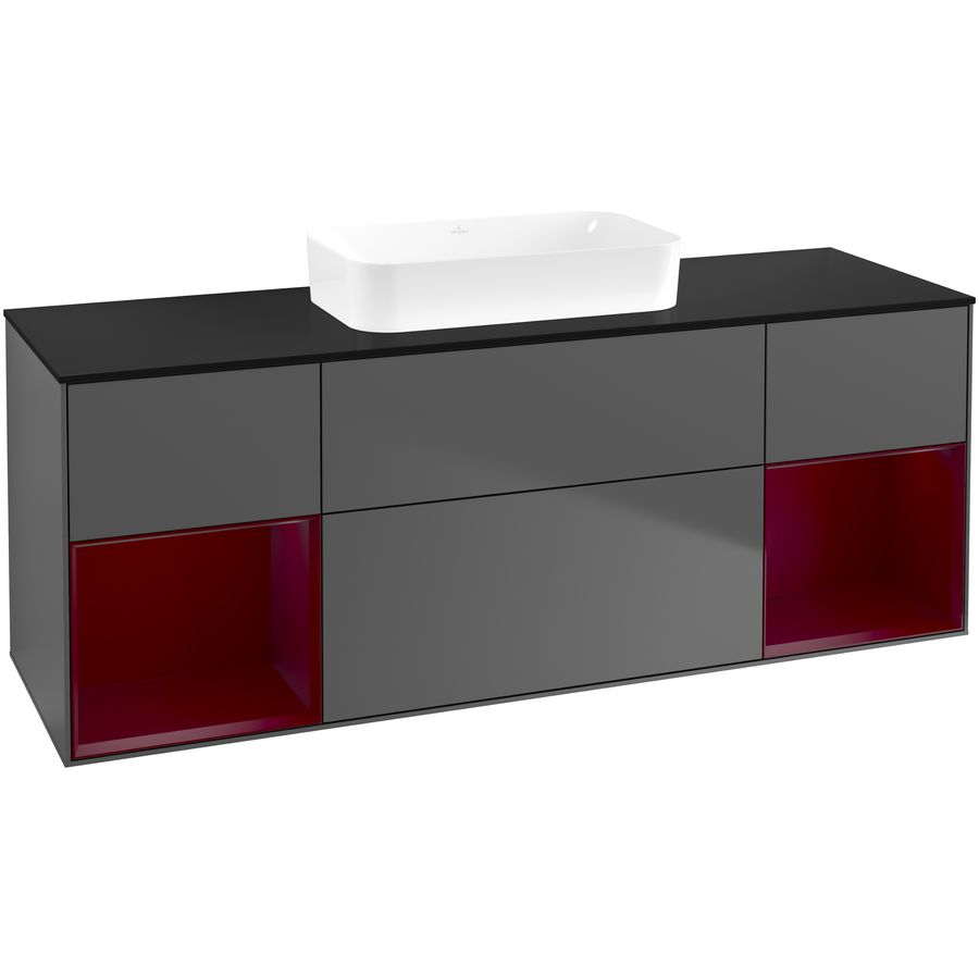 Wastafelonderkast Finion 1600x603x501mm Antr. Matt Lacquer F742HBGK