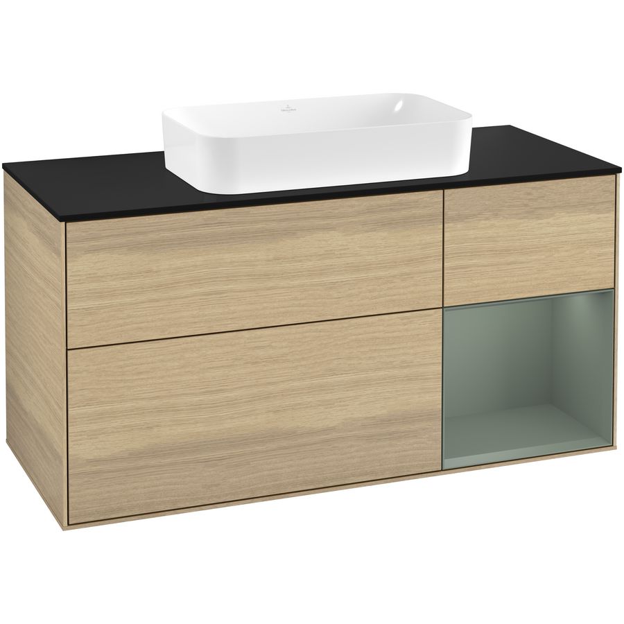 Wastafelonderkast Finion 1200x603x501mm Oak Veneer F302GMPC
