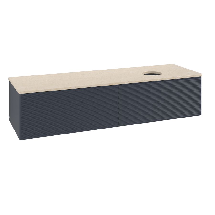 Wastafelonderkast Antao 1600x360x500mm Mid.Blue Matt Lacquer L38113HG