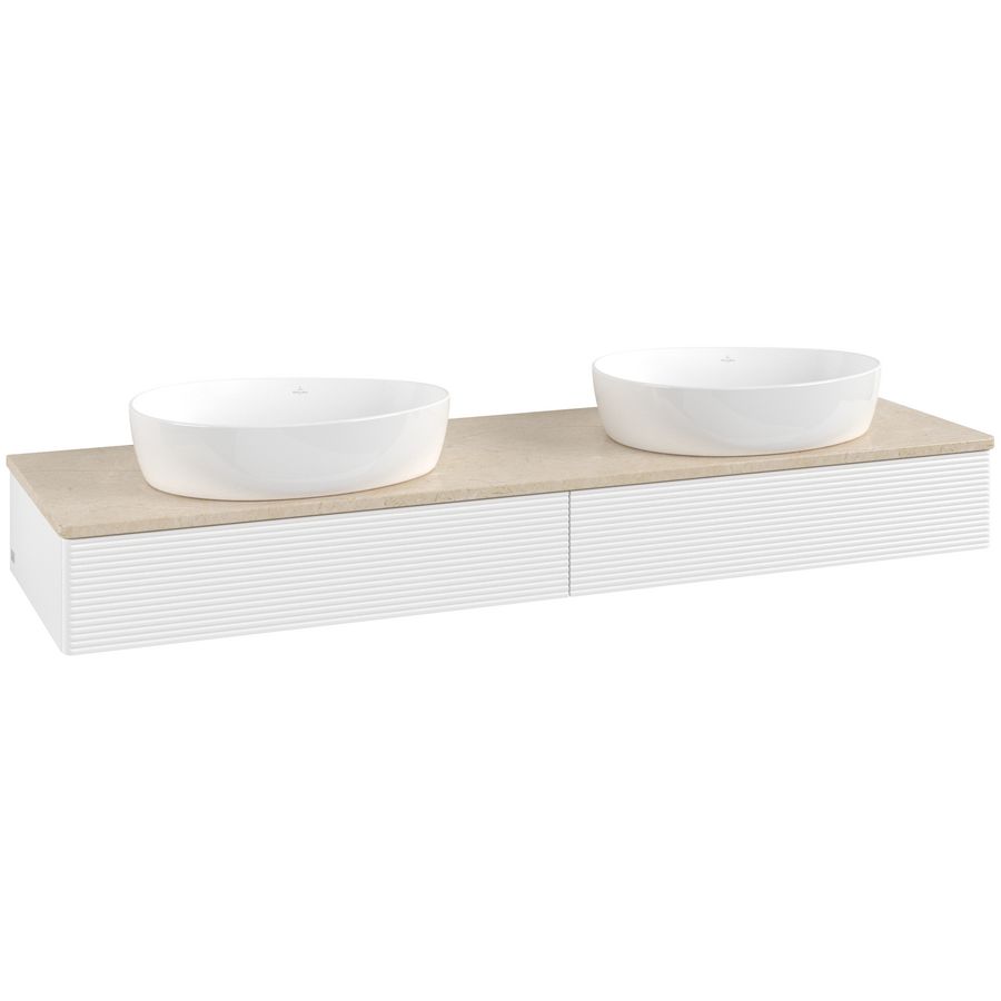 Wastafelonderkast Antao 1600x190x500mm White Matt Lacquer K17113MT