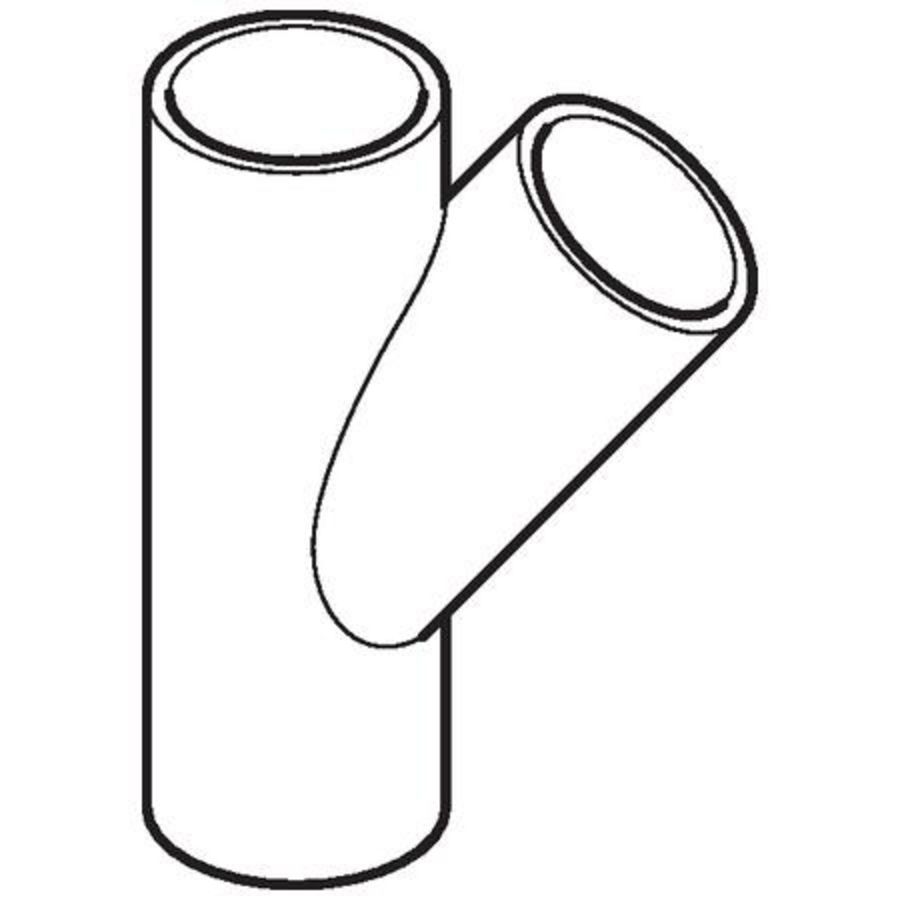 Polyethyleen (PE) T-stuk verlopend 45° 125x90x125mm