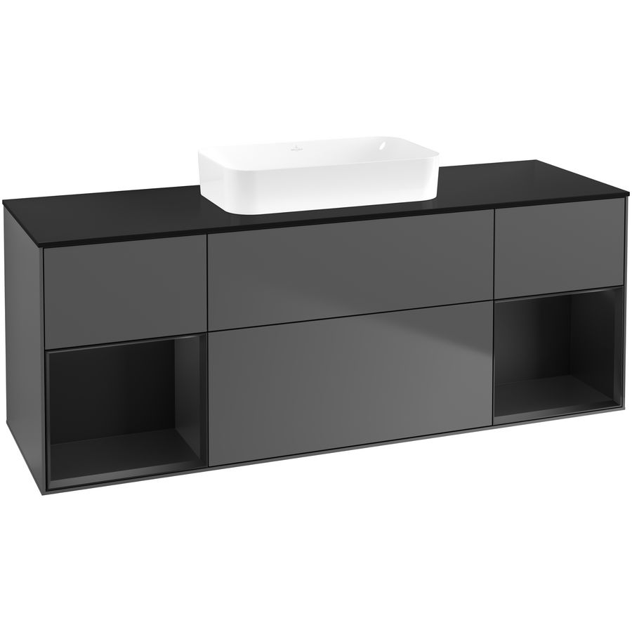 Wastafelonderkast Finion 1600x603x501mm Antr. Matt Lacquer F742PDGK