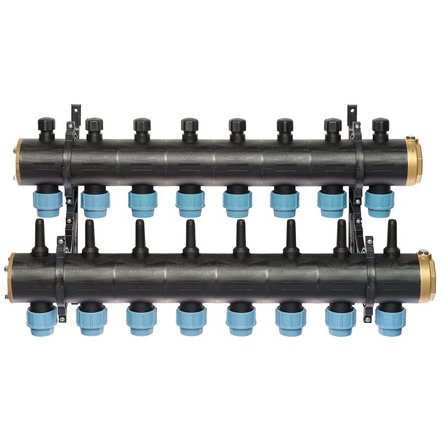 Brineverdeler 4420 2 "kunststof + PE-koppeling 32mm 8-groepen