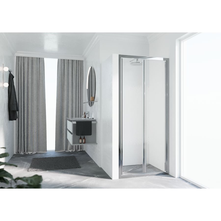 Vouwdeur LUNS 840-900x1950mm chroom lunes 2.0 motief