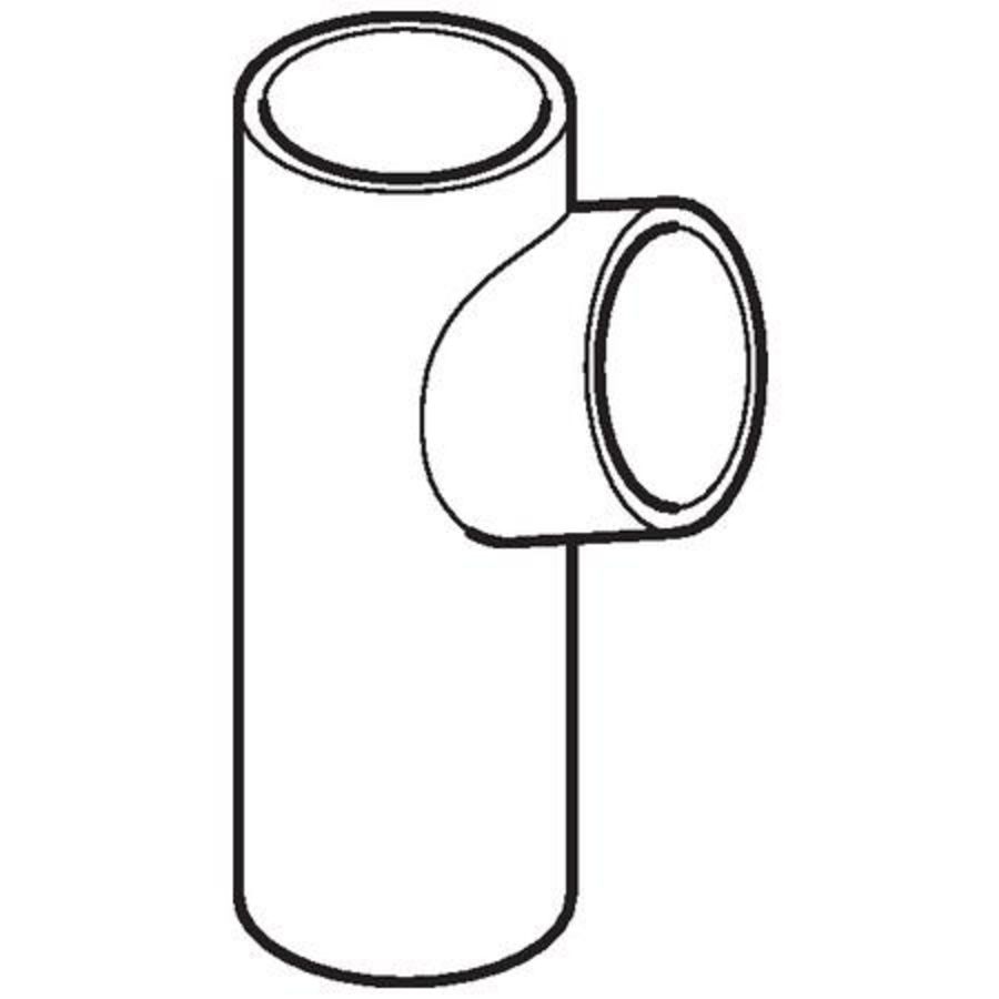 Polyethyleen (PE) T-stuk verlopend 88,5° 75x63x75mm