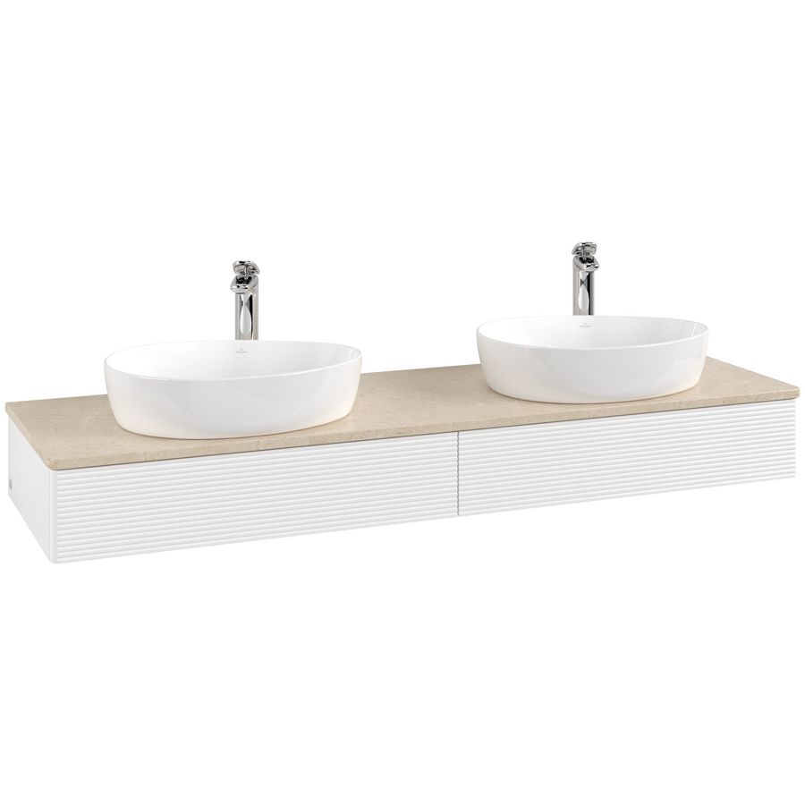 Wastafelonderkast Antao 1600x190x500mm White Matt Lacquer K17153MT