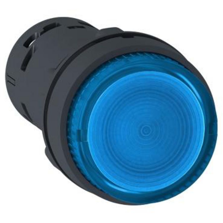 Drukknop Verlicht LED Terugvering,1NO 24V Blauw Harmony XB7