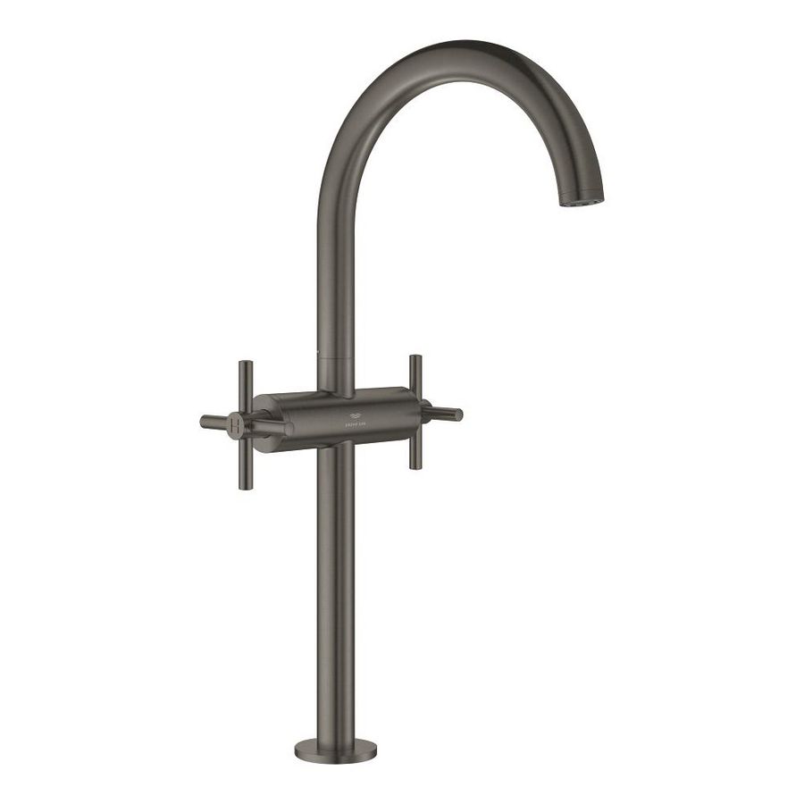 Atrio XL wastafelmengkraan X-greep push open hard graphite geborsteld (mat donker grijs) (Spa colors coll.)