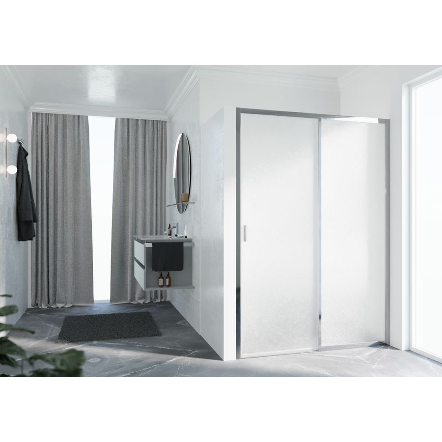 Schuifdeur LUNES 2PH (uitv. rechts) 1380-1440x1950mm glas niva profiel chroom