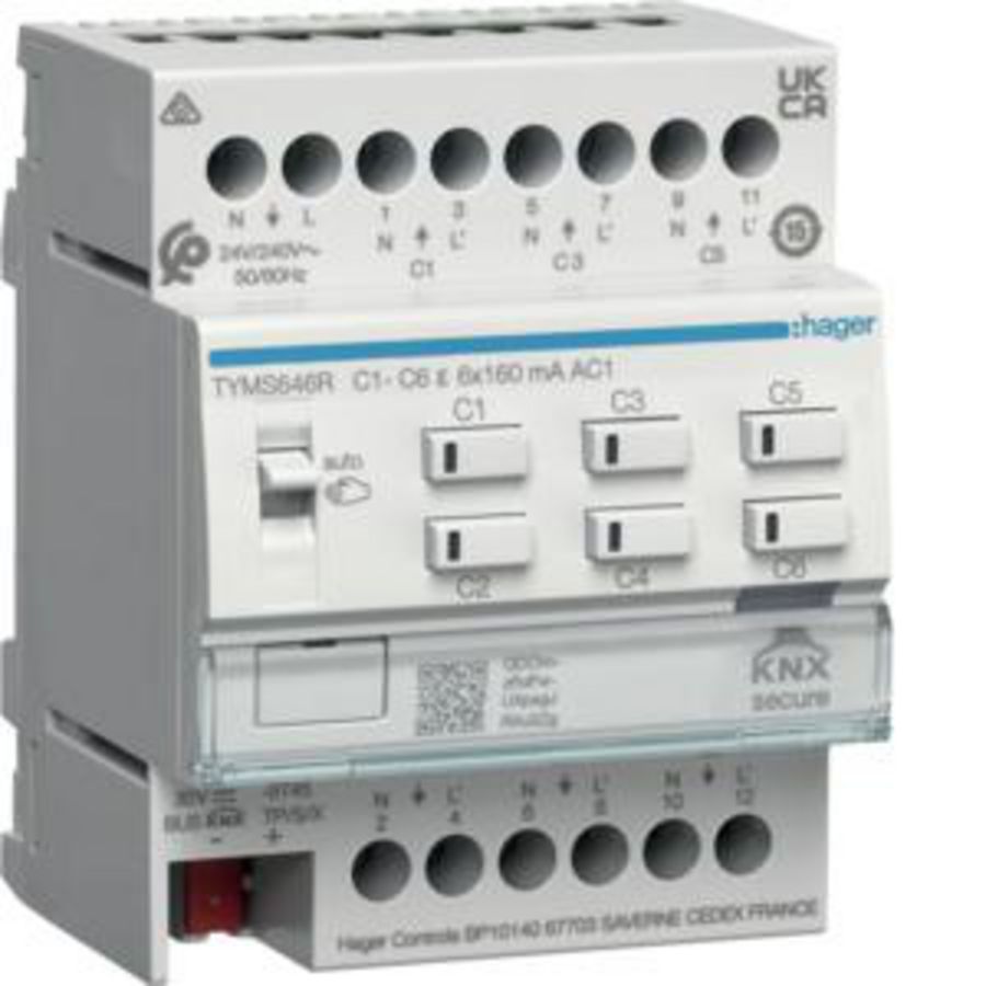 Verwarmingsactor + regeling 6-voudig KNX Secure 24/230 VAC