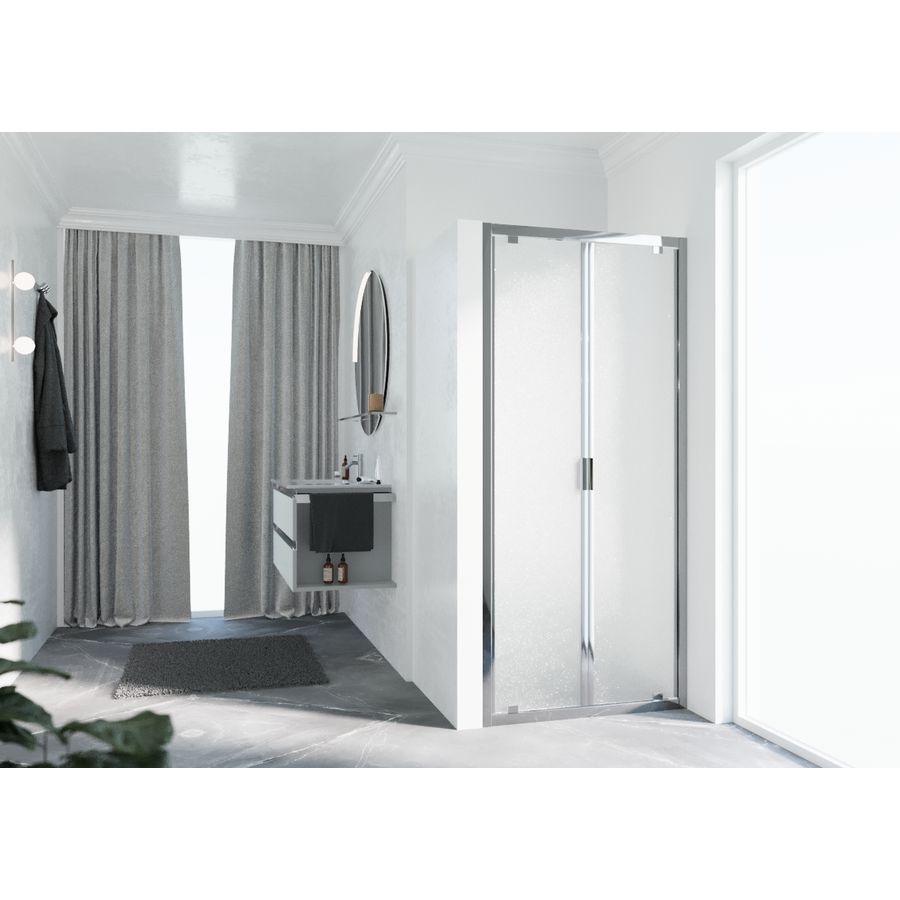 Draaideur 2-del. LUNES B 1080-1140x1950mm glas niva profiel chroom