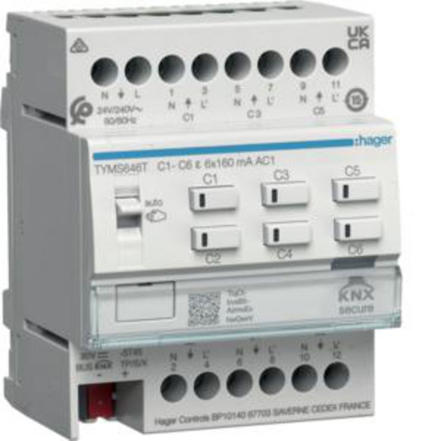 Verwarmingsactor 6-voudig KNX Secure 24/230 VAC