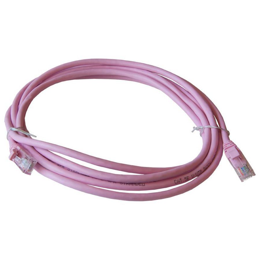 Patchkabel / netwerkkabel CAT5e UTP PVC molded roze 3.0meter