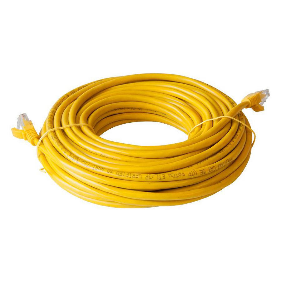 Patchkabel / netwerkkabel CAT5e UTP PVC molded geel 15meter