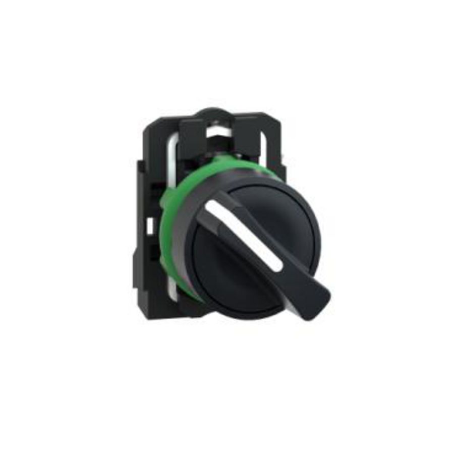Keuzeschakelaar 2 standen Ø22mm 1NO Zwart