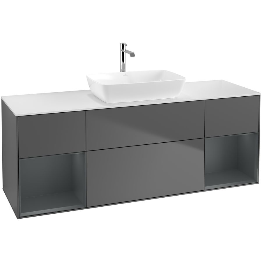 Wastafelonderkast Finion 1600x603x501mm Antr. Matt Lacquer F861HGGK