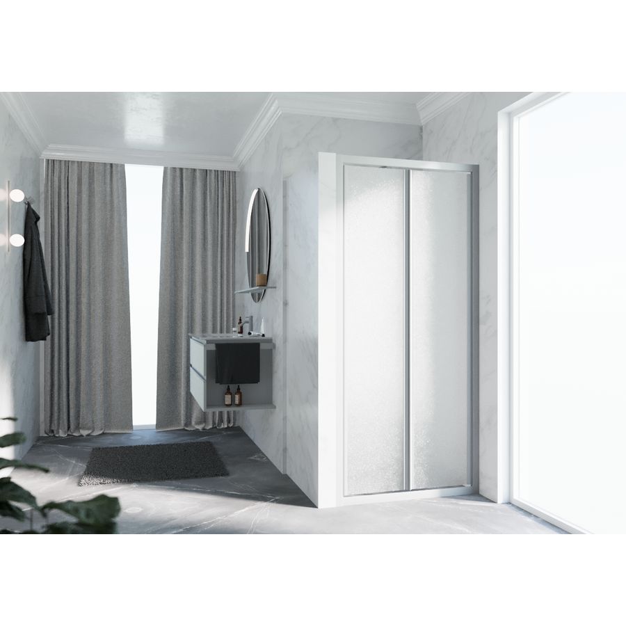 Vouwdeur LUNES S 660-720x1950mm glas niva profiel zilver mat