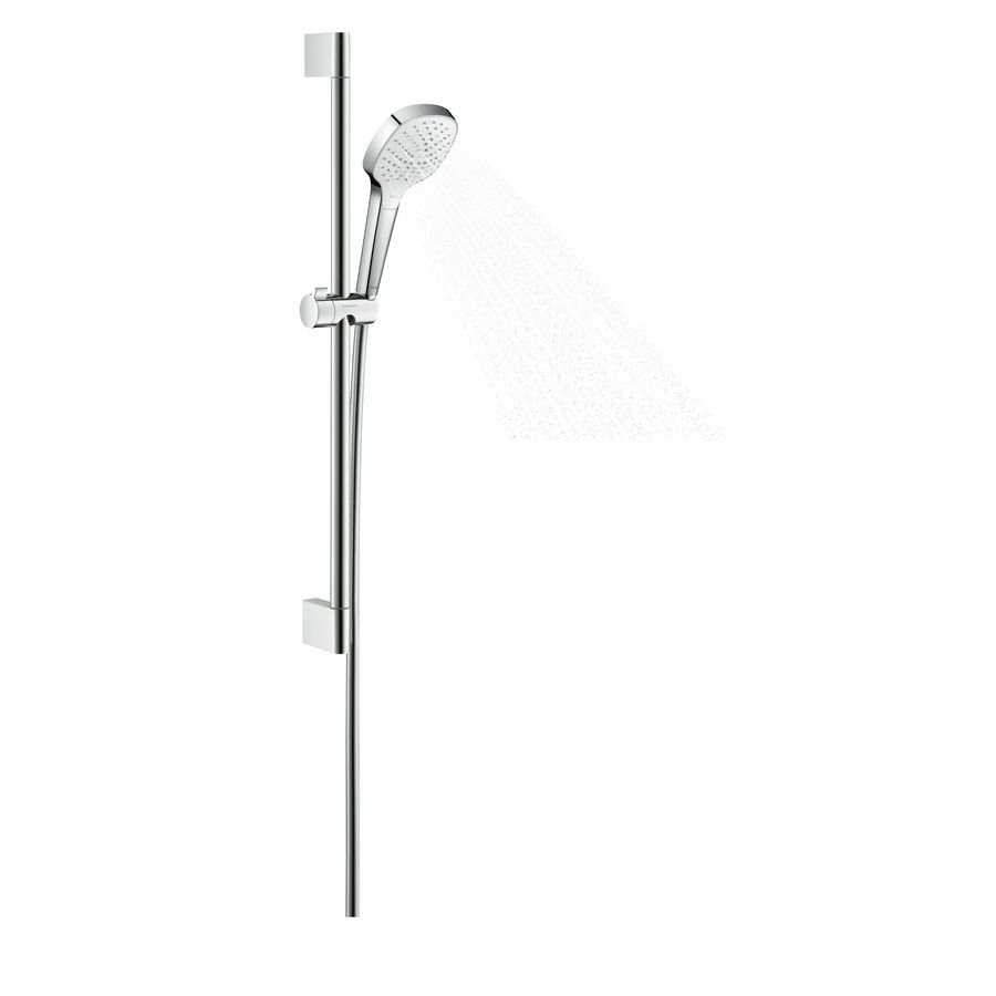 Cr. Select E Vario Eco. glijstangset 650mm wit/chroom met slang