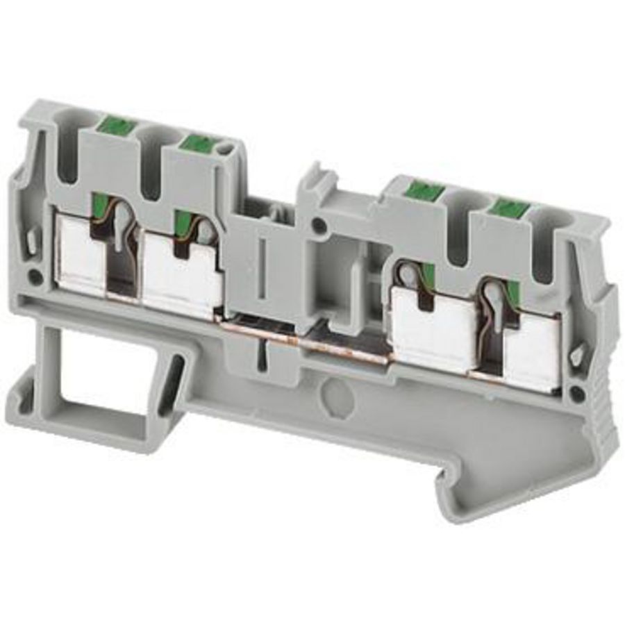 Doorvoerklem 2,5mm² 24A Enkel niveau Push-in Grijs VVE=50