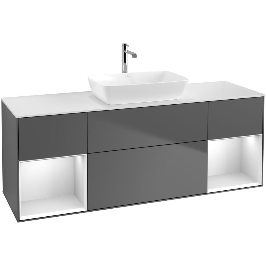 Wastafelonderkast Finion 1600x603x501mm Antr. Matt Lacquer F861MTGK