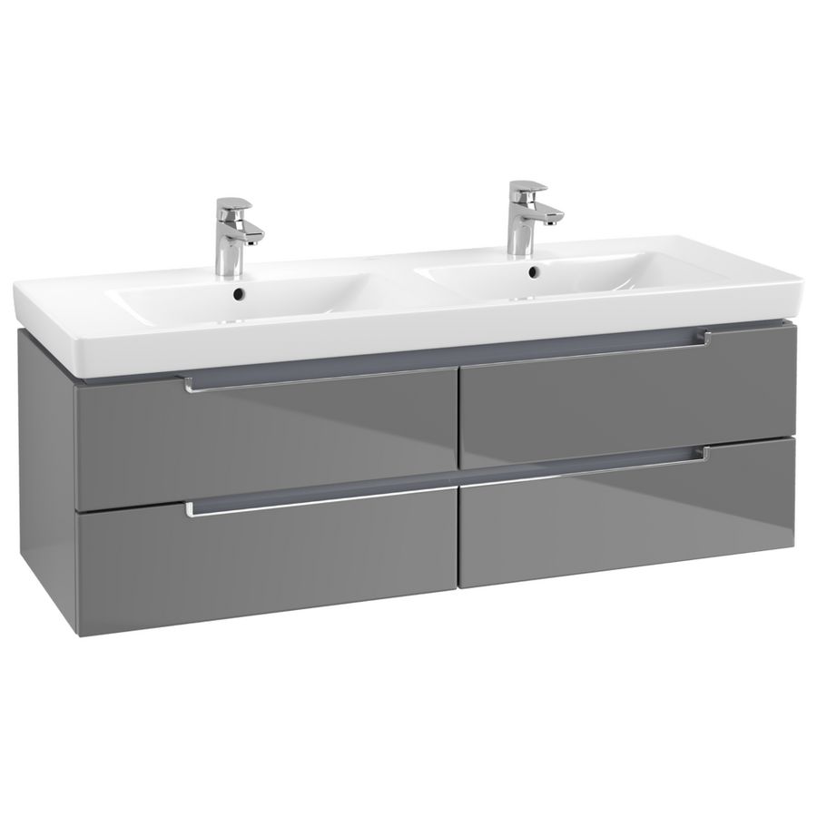 Subway 2.0 wastafelonderbouw 1287x416x449mm glossy grey 4xla A69210FP