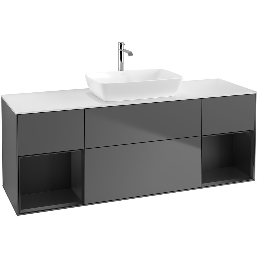 Wastafelonderkast Finion 1600x603x501mm Antr. Matt Lacquer F861PDGK