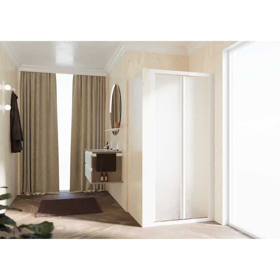 Vouwdeur LUNES S 660-720x1950mm glas niva profiel wit