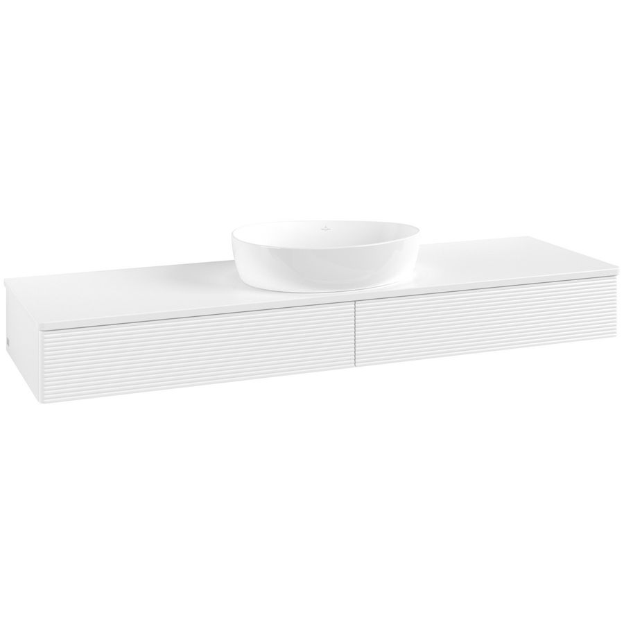 Wastafelonderkast Antao 1600x190x500mm White Matt Lacquer L14150MT