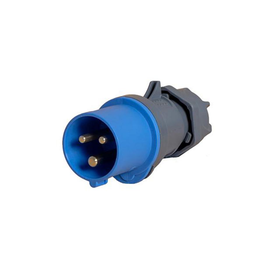 CEE-contactstop stekker 3-polig 16A IP44 blauw