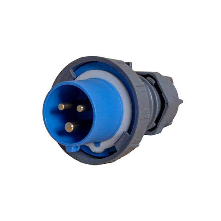 CEE-contactstop stekker 3-polig 16A IP67 blauw