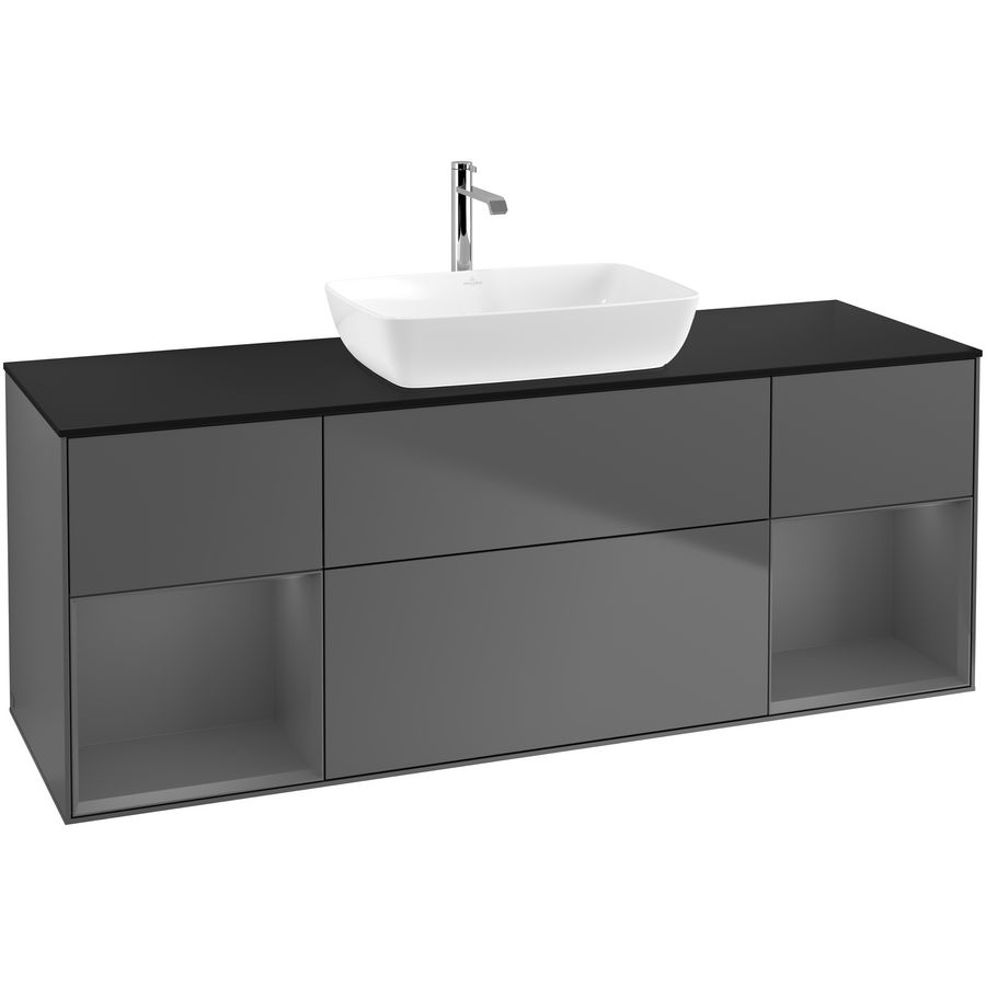 Wastafelonderkast Finion 1600x603x501mm Antr. Matt Lacquer F862GKGK