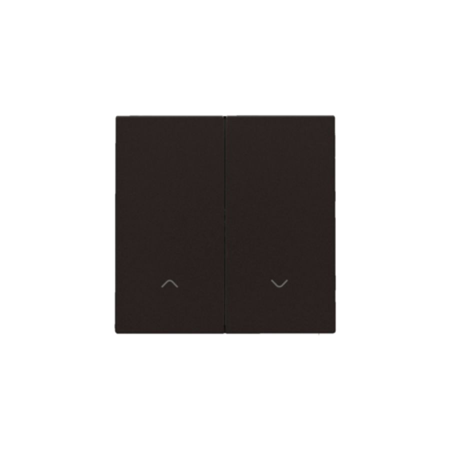 Afwerkingsset dubbele elektr. rolluikschakelaar dark brown