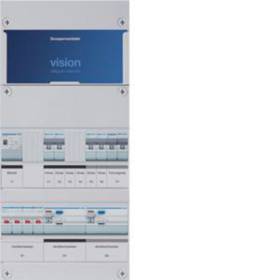 Groepenkast 4-groepenverdeler HS 2xALS 4P 30mA +F+T 3-fase