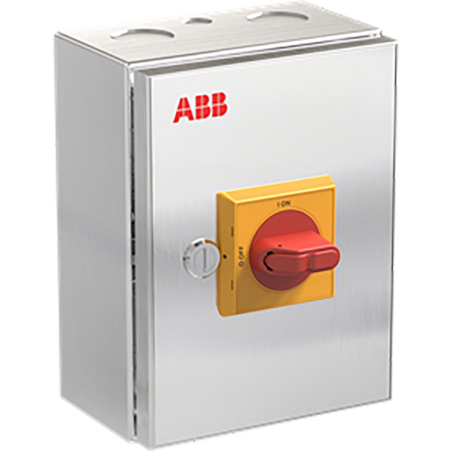 Onderhoudsschakelaar stainless steel, 40A, 3P, geel/rode ha OTR40GBA3M