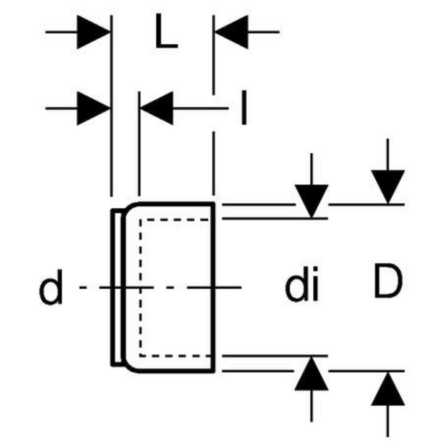 Polyethyleen (PE) sifonaansluitmof met speciedeksel 40/46mm