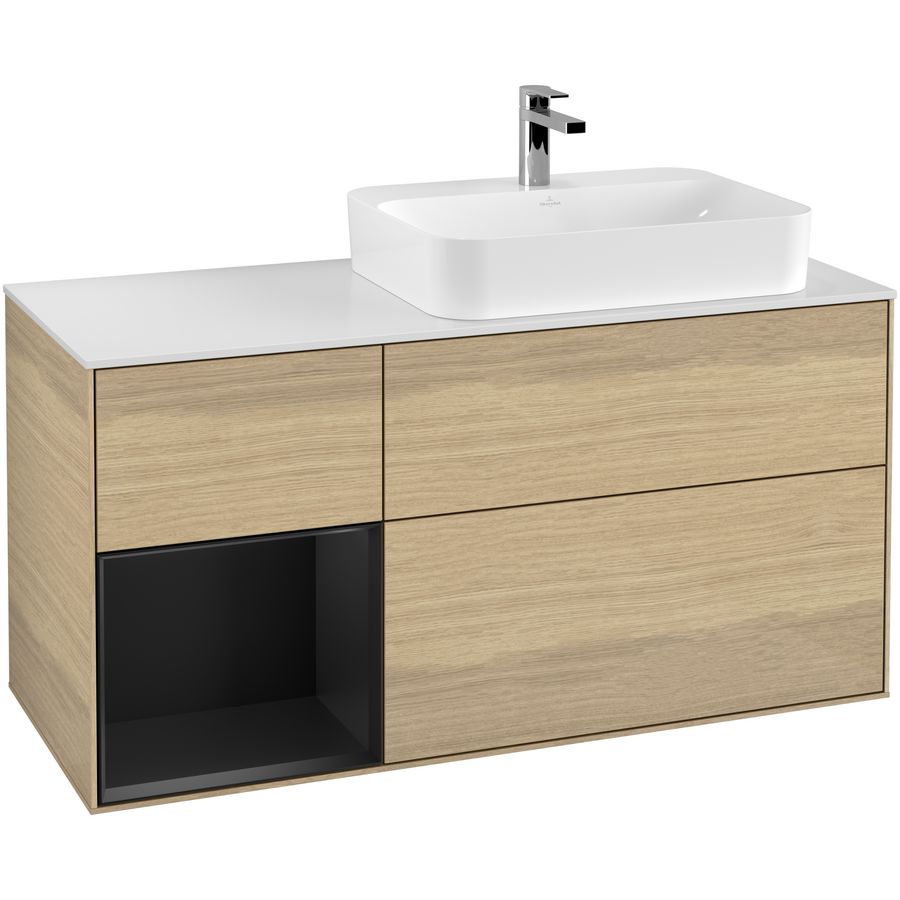 Wastafelonderkast Finion 1200x603x501mm Oak Veneer F391PDPC