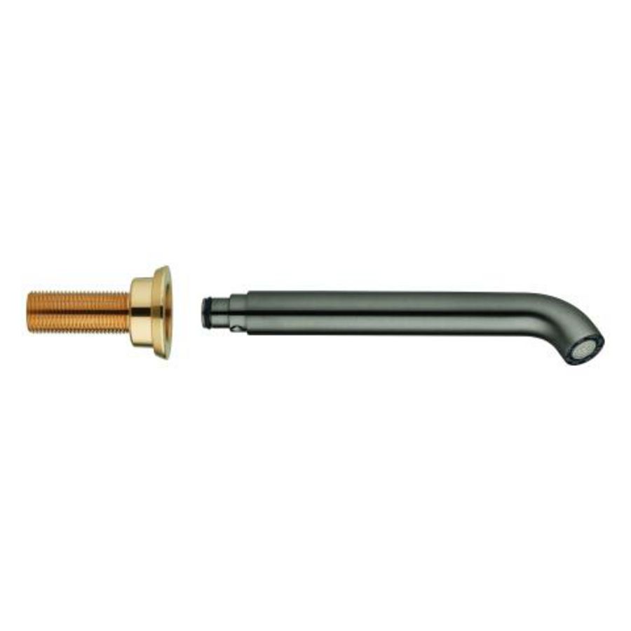 Wanduitloop hard graphite geborsteld 180mm