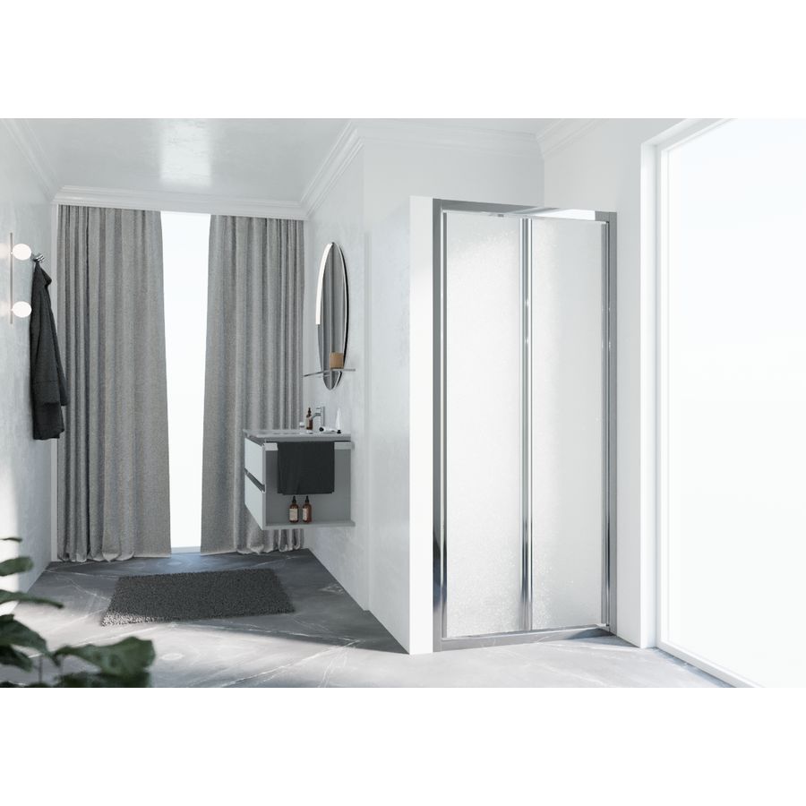 Vouwdeur LUNES S 840-900x1950mm glas niva profiel chroom