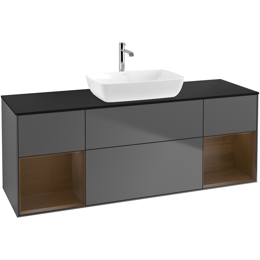 Wastafelonderkast Finion 1600x603x501mm Antr. Matt Lacquer F862GNGK