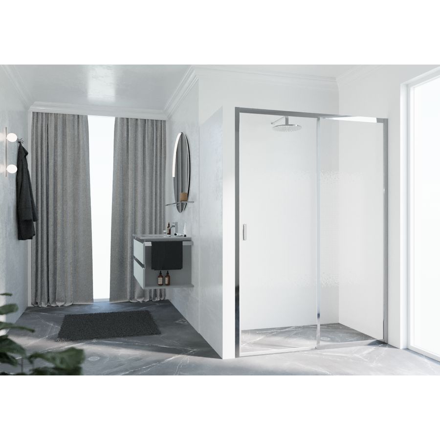 Schuifdeur LUN2PH RE 150-156cm chroom lunes 2.0 motief
