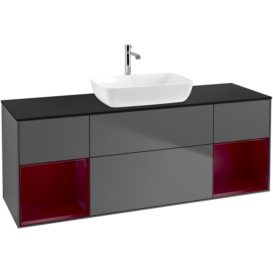 Wastafelonderkast Finion 1600x603x501mm Antr. Matt Lacquer F862HBGK
